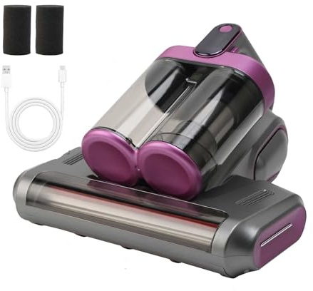 Yuehuamech Mattress Vacuum Cleaner Bed Vacuum Cleaner 13KPa Suction Double Cup Handheld Vacuum Anti- Allergen with UV- C Light and Ultrasonic for Pet Hair Bed Sheets Sofa Pillows and More