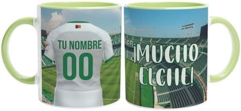 TAZALAND | Taza Personalizada Fútbol | Tazas de Desayuno equipo de Fútbol | Regalo Original para Aficionados del Futbol | Cosas de futbol para Niños | Regalos Originales (ELCHE)