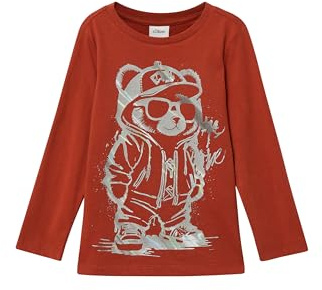 s.Oliver Jungen Longsleeve aus Reiner Baumwolle mit Silikonprint T-Shirt Langarm