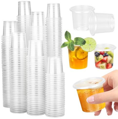 300 Pcs Verre Shooter Plastique, 20ml/2cl Verre Plastique Reutilisable PP, Transparent Shooter Verre, Pour DéGustations, FêTes