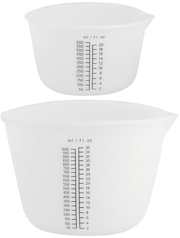 2 Pcs Silicone Measuring Cups for Resin Mixing Cups600ml 1000ml Measuring Jugs, Graduated Measure Cups, Epoxy Resin Cupsfor Mixing, Pouring, Molds, DIY Arts and Crafting Jewelry Making