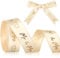 Xinnun Hochzeit Schleifenband 9 m x 15 mm Mr & Mrs Deko Hochzeit Geschenkband Herz Dekoband Hochzeitsband für Hochzeitsdekoration Hochzeitseinladungen Brautsträuße Geschenk Verpackungen DIY(Gold)