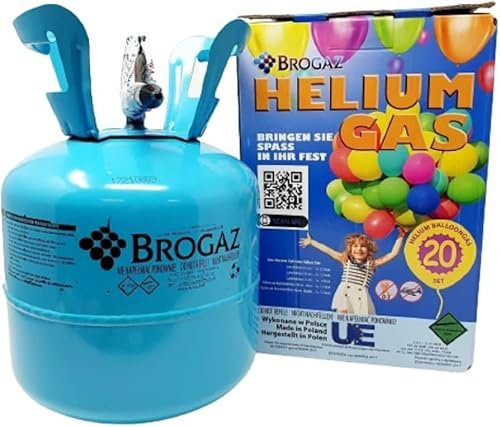 Elio per palloncini 99,99% Puro - Fino a 20 Palloncini - Bottiglia usa e getta - Adatto per palloncini in lattice e lamina - Decorazione per feste e compleanni