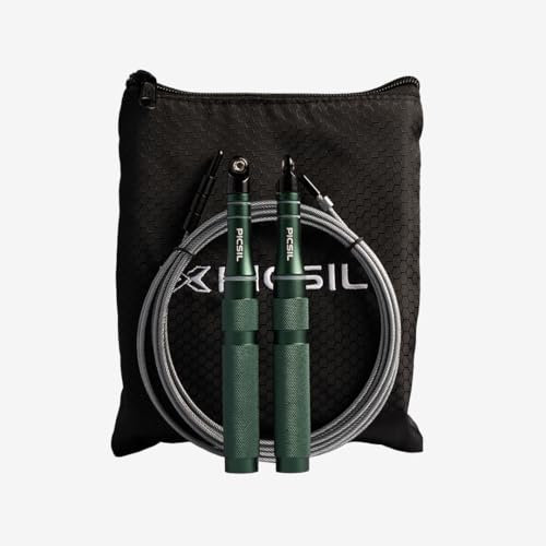 PICSIL - Rook, Corde à Sauter Professionnelle, Résistante et Légère, Poignée en Aluminium, Câble en Acier Revêtu de PVC, Idéale pour le Cross-training, la Boxe et l’Entraînement Fonctionnel