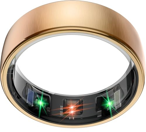 EOGBM Smart Health Ring Sleep Health Tracker for Women Men with Heart Rate, Blood Oxygen, Sleep Monitor, Steps,Calories, 5ATM Waterproof for iPhone/Android, No Subscription Fee(Rose Gold, 11#)