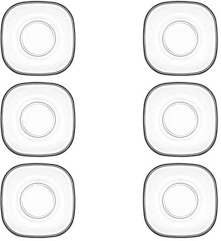 technic24 Zen-Serie Lav 6-teiliges Untertassen-Set aus hochwertigem Glas, Untertassen Cay Tabagi ZEN277