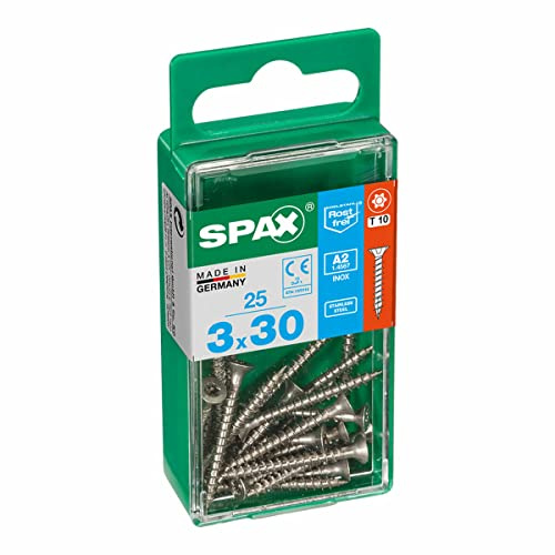 Box, 25 Stück, Holzschraube, Spax Kab, Edelstahl, 3,0 x 30 mm, SPAX