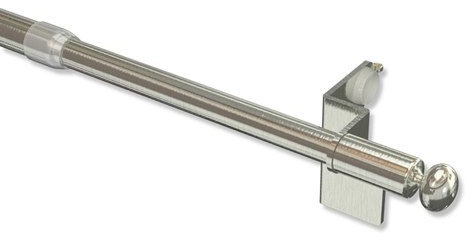 Interdeco Klemmstangen (2 Stück), Klemmfix Scheibenstangen Edelstahl Optik in 10/8 mm Ø, Glory, 50-80 cm ausdrehbar