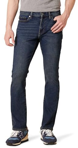 Amazon Essentials Jean Bootcut Extensible à Coupe Ajustée - couleurs abandonnées Homme, Délavé Foncé, 34W / 34L