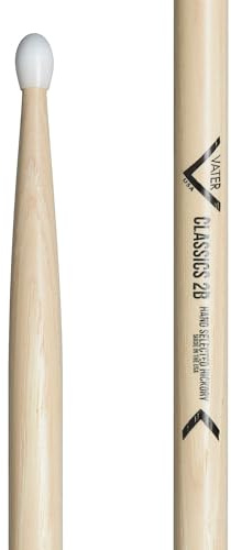 Vater - Classics 2BN (Nylon Tip) American Hickory Drumsticks - VHC2BN