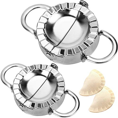 Ravioli Mold - WENTS 2PCS New 304 Edelstahl Ravioli Dumpling Maker Form Einfaches Werkzeug für Teigstempel Ausstecher Gebäck Küche Gadgets herstellen(klein 7,6 cm, groß 9,5 cm)