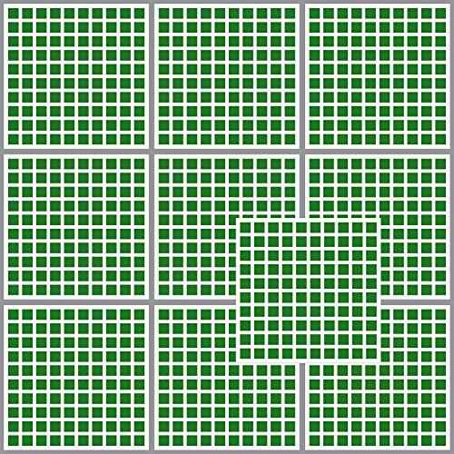 1000 Klebe Quadrate 10mm selbstklebend farbige eckige Punkte Aufkleber PVC Deko Folie Etiketten Inventur (grün)