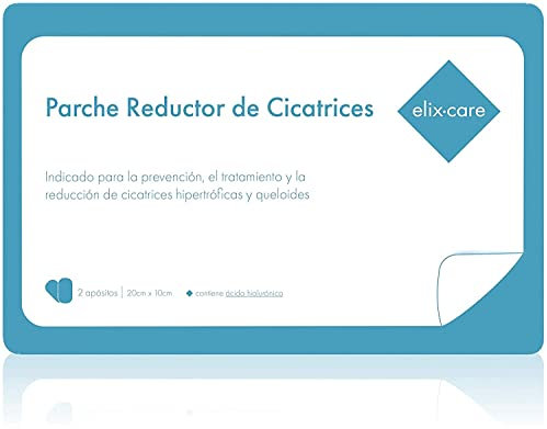 Cerotto Riduttore di Cicatrici elix·care - Acido Ialuronico - 2 Cerotti Cicatrizzanti [20x10 cm] - Trattamento per Cicatrici e Cheloidi: Taglio Cesareo, Mastoplastica, Chirurgia Estetica o Generale