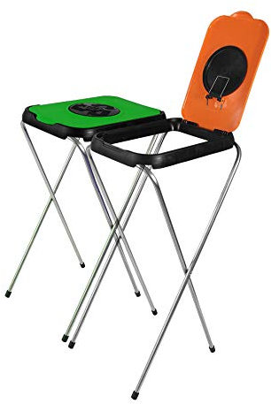 BigDean 2X Müllsackständer SwingFix ORANGE GRÜN 120L Blauer Gelber Sack Einer Mülleimer Müllbeutelständer Müllsackhalter 120L