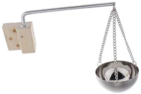 Tubayia Edelstahl Ätherisches Öl Halter Schüssel Sauna Aromatherapie Aromaöl Tasse mit Kette (Ø 12cm)
