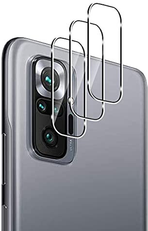 GEEMEE Protector de Lente de cámara para Xiaomi Redmi Note 10 Pro, 3 Pack Cristal Templado Película Vidrio Templado 9H Alta Definicion Glass Screen Protector Film (Transparente)