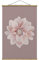 Stoffbild mit Posterleisten - Dahlie Blume Lavendel Weiß Rosa 120cm x 80cm Eiche