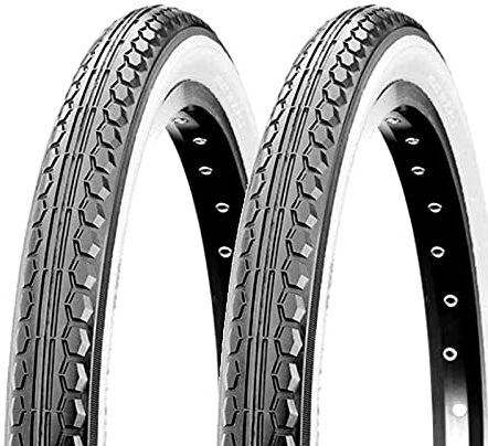 2 x Reifen CST 16 x 1.75 (47-305) für Kinderfahrrad | weiße Straßenreifen aus Gummi