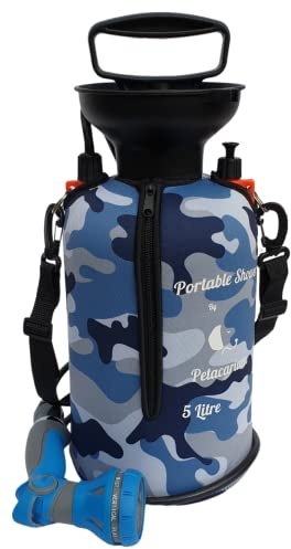 Petacarium Insulated Portable Shower (5 Litre, Sky) for Dogs, Camping, Paddleboarding, Muddy Walks
