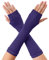 sourcing map Unisex Classic Fashion Stretch Fingerlose Armwärmer-Ärmel Lila One Size