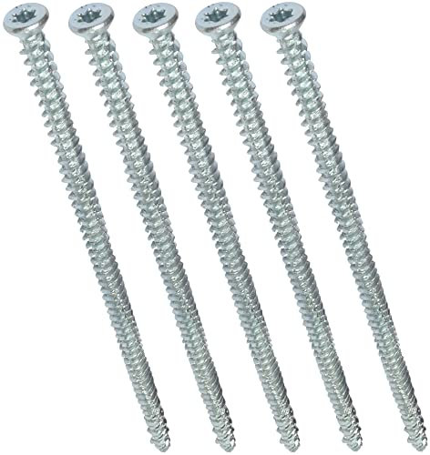 AERZETIX - C48389 - Lot de 5 Vis d'ancrage direct pour béton Ø7.5x182mm tête fraisée conique - à empreint étoile T30 - fixation directe sans cheville