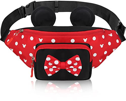 Niedliche Bauchtasche für Damen, rote Disney-Bauchtasche, Reise-Hüfttasche, Designer-Gürteltasche, Teenager, Mädchen, Minnie-Maus, Geldbörse, Cartoon, Laufen, Wandern, Large, Disney Bauchtasche