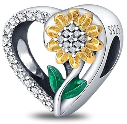 TINSLO Ciondolo Argento Sterling 925 con Cubic Zirconia Pendenti per Pandora Braccialetti, Compatibile con Braccialetti e Collane europei, perfetto Regali per Moglie e Ragazze