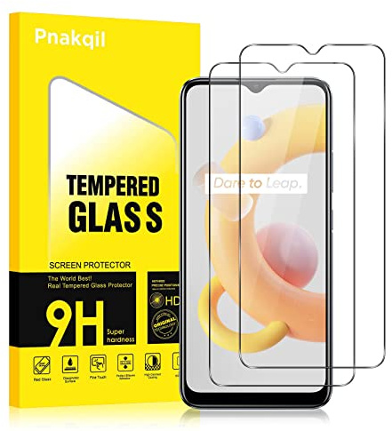 Pnakqil Schutzfolie für Schutzglas Kompitabel mit realme C11 2021 [2 Stück],HD Displayschutzfolie,9H Härte,0.33mm Ultra-klar,Blasenfrei,Kratzfest,Schutzfolie für realme C11 2021 6.52