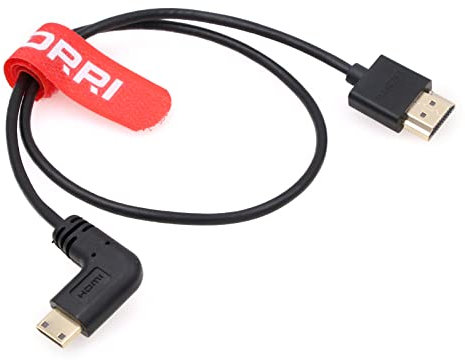 DRRI Câble mini HDMI vers HDMI 2.1 haute vitesse 8K @ 60Hz 4K @ 120Hz gauche pour Sony F55 A7S3 A74 Nikon Z6 BMPCC4k vers Atomos Ninja