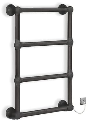 Myhomeware 500x700mm Modern Designer Victorian Electric Thermostatic Towel Rail Radiator For UK Bathroom (Manual Electric Element, Anthracite)