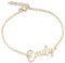 Personalised 18K Gold Plated Name Bracelet - Solid 925 Sterling Silver - Custom Gift for Her - Handmade Charm Jewellery (18K Rose Gold)