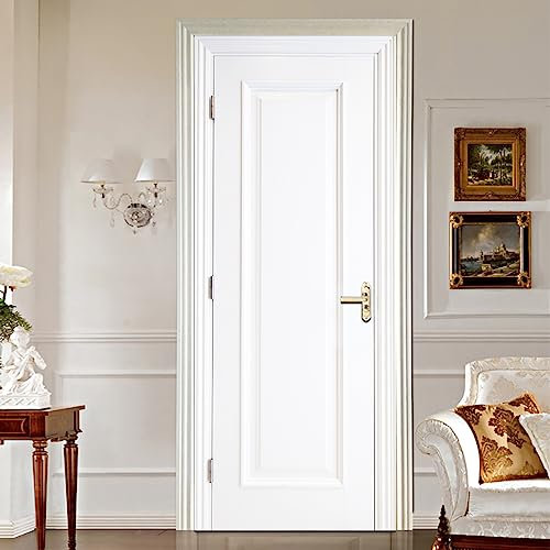 Adesivi Per Porte Interne 3D Moderno 80X200Cm Bianco - Vinile Impermeabile Fai Da Te Per Decorazioni Casa Porte