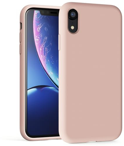 TAXXOE Silicone Case Compatible with iPhone XR Case Soft Ultra Slim Protective Shockproof Liquid Silicone Phone Case, Anti-Scratch Microfiber Lining, 6.1 Pastel Pink