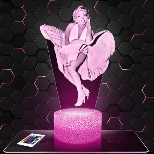 Lampephoto.fr Nachttischlampe - Touch-Nachtlicht M.Monroe 3D-LED-Lampe Illusion, Geschenkidee Weihnachten Geburtstag Junge und Mädchen Nachttischlampe Kinder- oder Erwachsenenzimmer TOP
