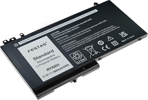 FESTAS 11.1V 40Wh Neuf RYXXH Batterie Compatible avec Dell Latitude 12 5250 E5250 14 E5450 15 E5550 E5270 Latitude 11 3150 3160 Series 9P4D2 R5MD0 YD8XC 5TFCY VVXTW VY9ND Ordinateur pc Portable