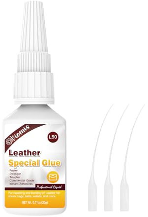 20g Leather Glue, Special Fabric Adhesive for Leather Craft, Shoe Repair, Furniture Upholstery, DIY | Strong Bonding Permanent Clear Washable for Genuine Leather Clothing Bags Seats Sofa and PU