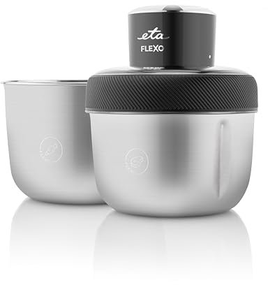 ETA Zerkleinerer I Flexo I Universalzerkleinerer I Elektrisch I 350 W I Vierarmiges Messer aus Edelstahl I 2 Edelstahlbehälter (800 ml a 1500 ml) I hackt, zerkleinert, mixt