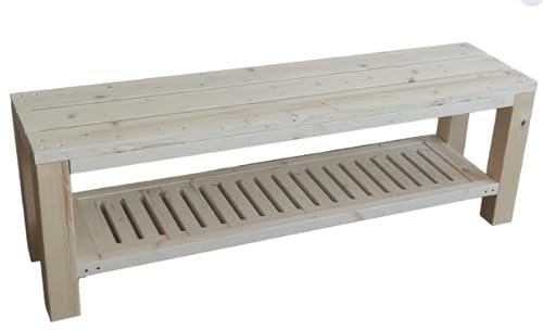 TOTAL WOOD 2012 Gartenbank schuhbank Sitzbank Holzbank für Innen und Außen geeignet 100-120-150-180-200x38.5x50 cm. Nach Maß verfügbar (120 cm)