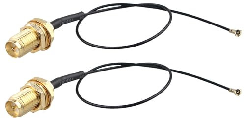 Futheda 2 Stück U.FL IPX MHF4 auf RP-SMA Buchse Schottmontage WiFi Antennen Verlängerungskabel 15cm Koaxialkabel Kompatibel mit Intel Schnittstelle Drahtlose Netzwerkkarte WiFi-Adapter