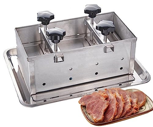 Edelstahl Fleischpresse Form für gefüllte Burger - Hamburger Patty Maker mit Doppelschraube Druckgerät zum Grillen von Rindfleisch