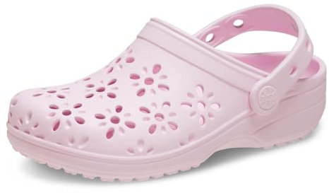 Crocs Unisexe Enfant Classic Floral Cut Out Clog K Sabots, Pink Milk, 29/30 EU