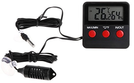 Digital & Humidity Gauge Remote Probes Terrarium Hygrometer Thermo Cage