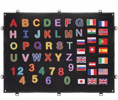 QWORK® Panel de exhibición parches tácticos, 110x70CM negro estera de gancho para parches tácticos con ojales, para distintivos, estampillas y parches