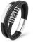 Mochity Armband Herren, Lederarmband Herren Schwarz, Viking Herrenarmband, Armbänder Armband Edelstahl Für Herren, Männer Geschenke (H)