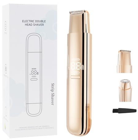 Horuili® 2-in-1 Dual Head Elektrischer Rasierer Damen, Bikini Trimmer für Frauen, Nass/Trocken Wasserdicht Rasierer Damen für Gesicht, Beine, Arme und Achselbein