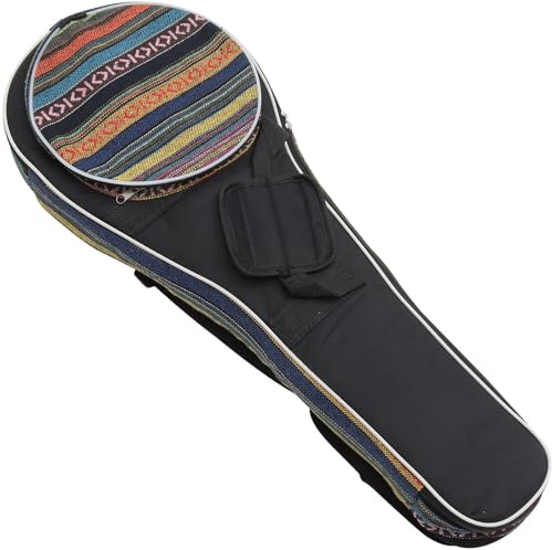 BAZEITFLOW Portable Mandolin Bag Lightweight Oxford Cloth Case Instrument Storage Pouch with Protective Padding for Acoustic and Electric Mandolins
