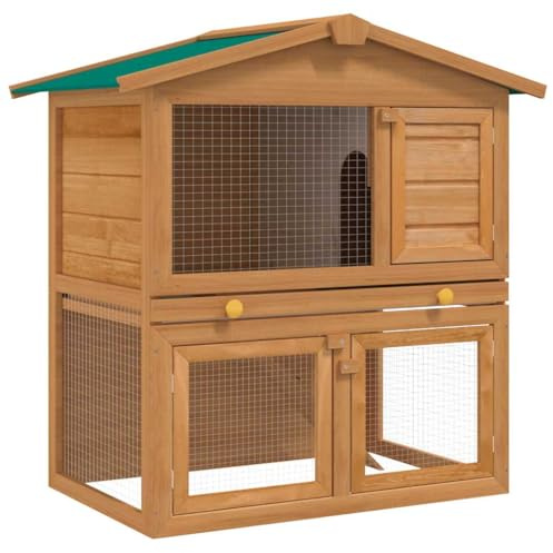 Hommdiy Kaninchenstall Kleintierhaus Hasenstall 3 Türen Holz