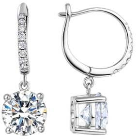 Ayoiow Ohrringe Gold 750 18K Echt Damen Runden, Hauptstein: 1 ct; Hilfsstein: 0,08 ctOhrhänger Gold Diamant für Sie| 18K Weißgold | Trendiger Modeschmuck für Thanksgiving