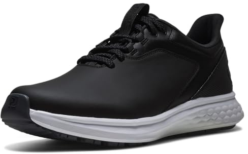 Footjoy Herren FJ Pulse Golfschuh, Schwarz/Schwarz/Weiß, Größe M 42