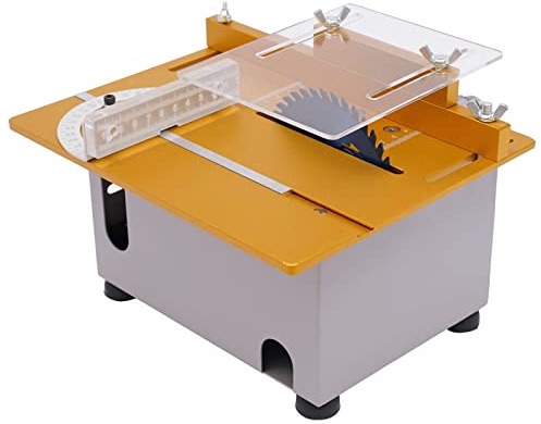 Scie circulaire de table électrique 300 W avec lame de scie réglable en hauteur - Mini scie de table multifonction - Plage de coupe de 0 à 29 mm - Pour petits projets de coupe